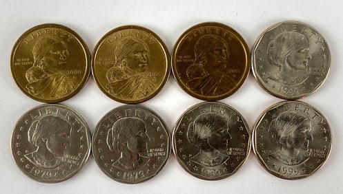 Group of 8 US $1 Coins