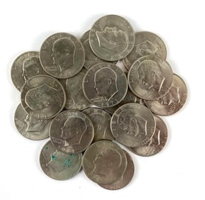 Group of 19 Eisenhower Silver Dollars