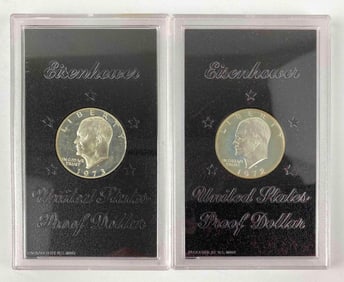 Group of 2 US Mint Eisenhower Silver Dollars