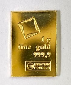Valcambi Suisse 1 Gram .999 Fine Gold Ingot/ Bar