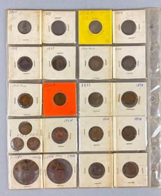 Group of 26 Indian Head and Lincoln Cents