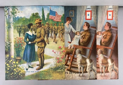 Group of 3 1918 E.G Renesch Litho Military Prints