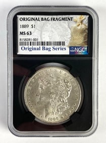 NGC Graded 1889 US $1 Morgan Silver Dollar MS63