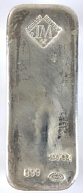Johnson Matthey 100 oz .999 Silver Ingot/ Bar