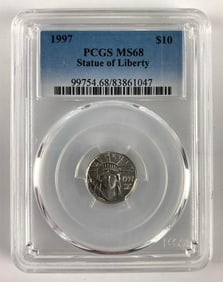 1997 $10 PCGS Graded MS68 1/10 Oz US Platinum Eagle .9999 Platinum
