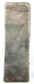 Johnson Matthey 50 oz .999 Fine Silver Ingot/ Bar