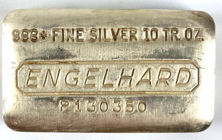 Engelhard LOAF 10 oz .999 Fine Silver Ingot/ Bar