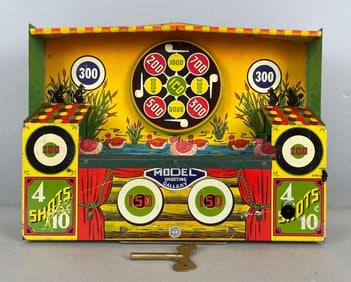 Vintage Wyandotte Tin Litho Wind-Up Model Shooting Gallery