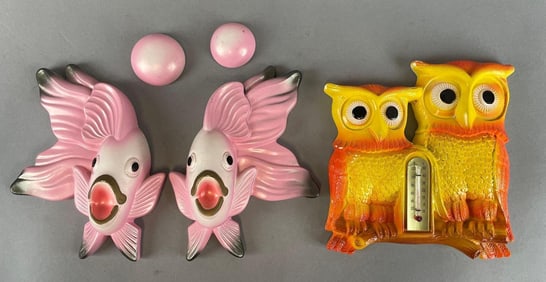 Group of 1970s Miller Studio Chalk Animal Wall Plaques