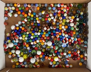Group of 380+ Assorted Marbles