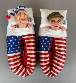 1988 Linden Sleeping Partners Ronald and Nancy Reagan Slippers