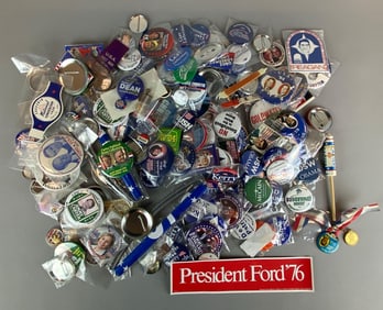 Group of Assorted US Political Pins and More