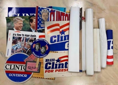 Group of Assorted Bill Clinton Posters and More