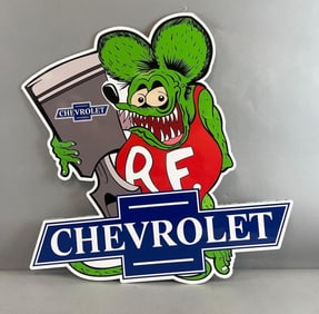 Rat Fink Chevrolet Vinyl Advertising Sign