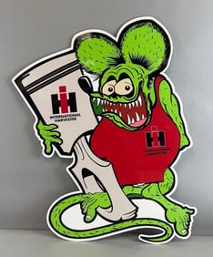 Rat Fink International Harvester Vinyl Advertising Sign