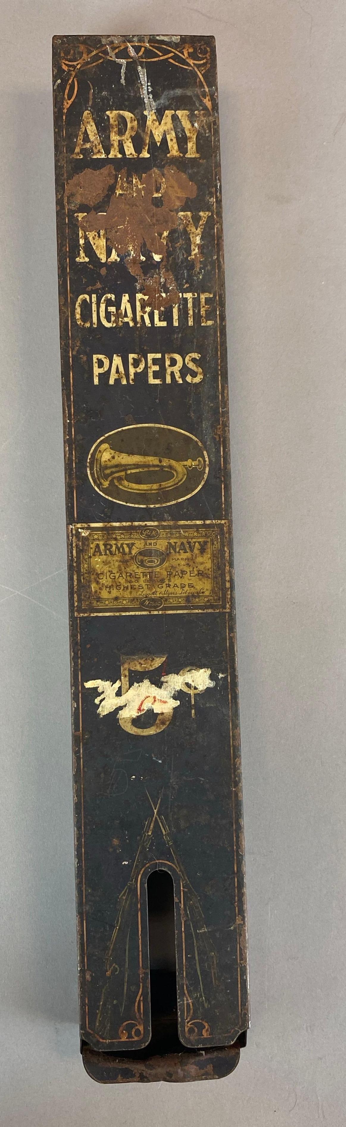 Antique Army and Navy Cigarette Paper Metal Advertising Dispenser (1 of 4)