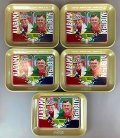 Group of 5 Limited Edition Coca-Cola Alabama Football Advertising Drink Trays