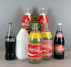 Group of 1-2 Quart Coca-Cola Bottles and More