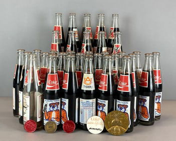 Group of Coca-Cola Alabama State Sports Glass Bottles