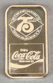 Coca-Cola 75th Anniversary .999 Fine Silver 1 Troy Oz Bar