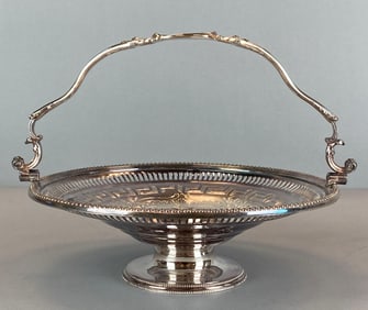 Antique Engraved Silver Plate Basket