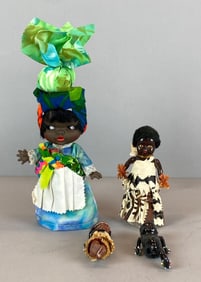 Group of 4 African Folk Art Dolls
