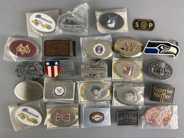 Group of Assorted Belt Buckles and More