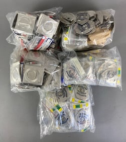 Group of Reproduction Security Hat Badges