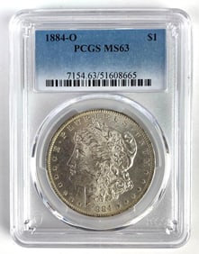 PCGS Graded 1884-O US $1 Morgan Silver Dollar MS63