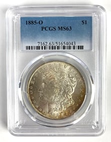 PCGS Graded 1885-O US $1 Morgan Silver Dollar MS63