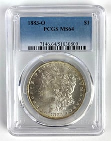 PCGS Graded 1883-O US $1 Morgan Silver Dollar MS64