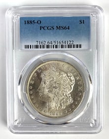 PCGS Graded 1885-O US $1 Morgan Silver Dollar MS64