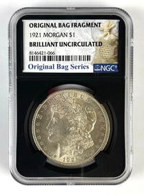 NGC Graded 1921 US $1 Morgan Silver Dollar Brilliant Uncirculated