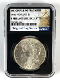 NGC Graded 1921 US $1 Morgan Silver Dollar Brilliant Uncirculated