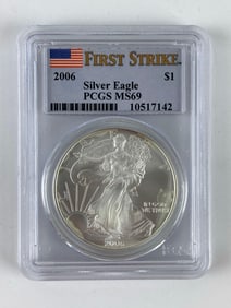 2006 ?First Strike PCGS Graded MS 69 US Mint American Silver Eagle 1 oz Fine Silver Dollar