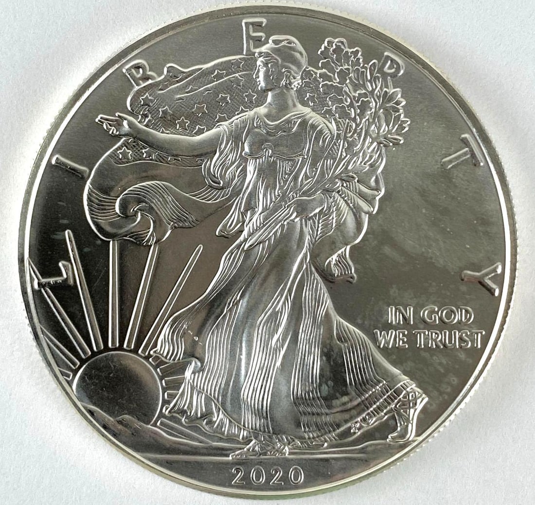 2020 US Mint American Silver Eagle 1 oz .999 Fine Silver (1 of 2)