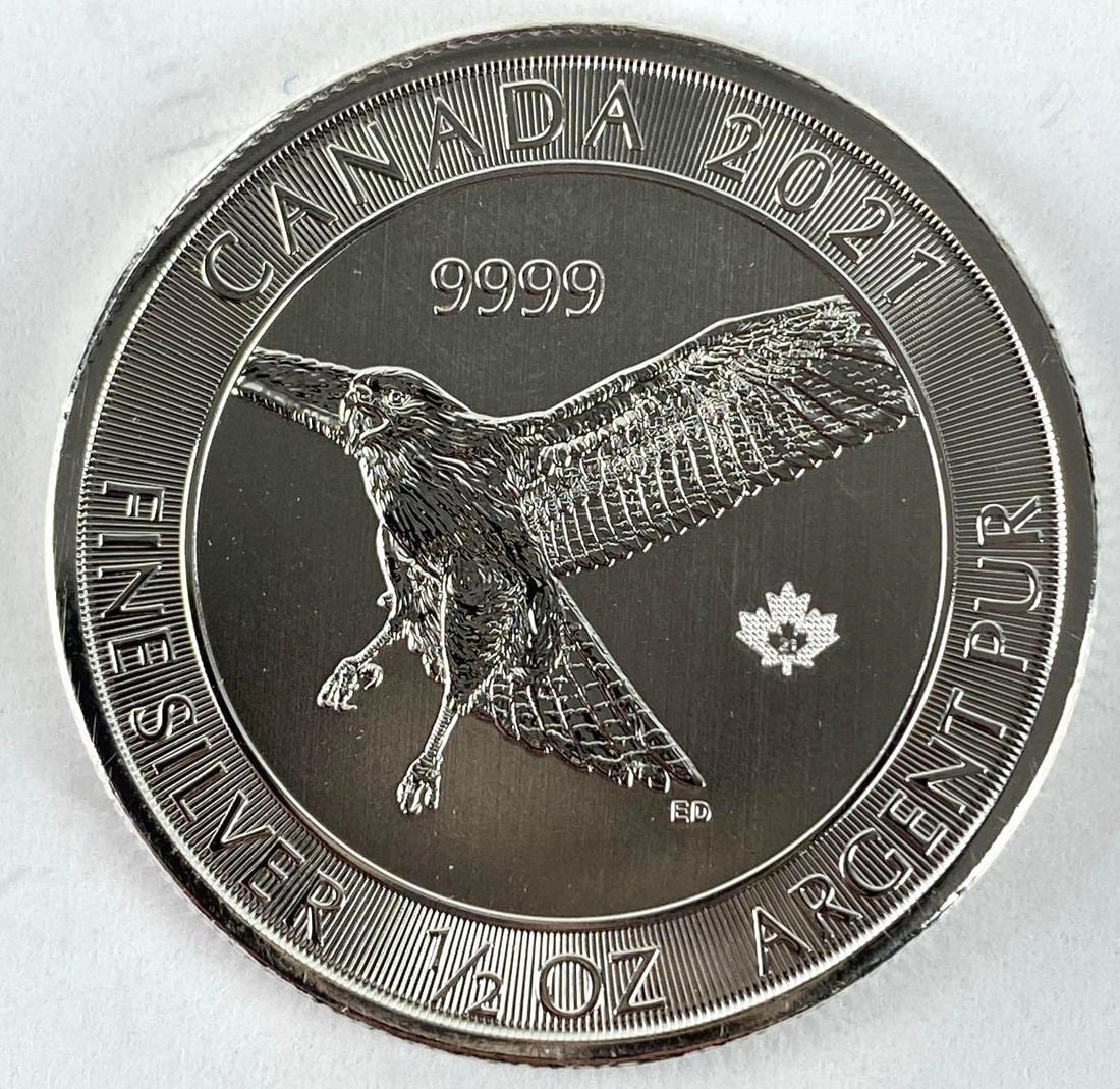 2021 Canada $2 Red-Tail Hawk 1/2 oz .999 Silver Coin (1 of 2)