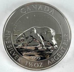 2013 Canada $8 Polar Bear 1.5 oz .999 Fine Silver Round