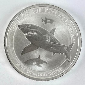 2014 Australia $0.50 Great White Shark 1/2 oz .999 Fine Silver Round