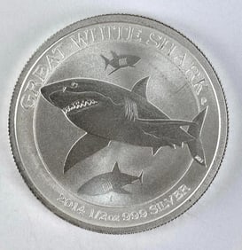 2014 Australia $0.50 Great White Shark 1/2 oz .999 Fine Silver Round