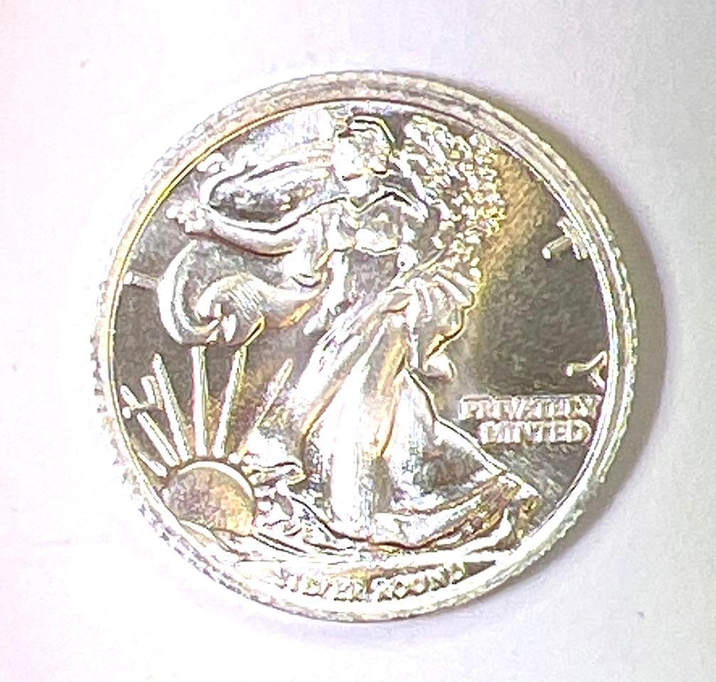Waling Liberty 1/10 oz .999 Fine Silver Round: Waling Liberty 1/10 oz .999 Fine Silver Round