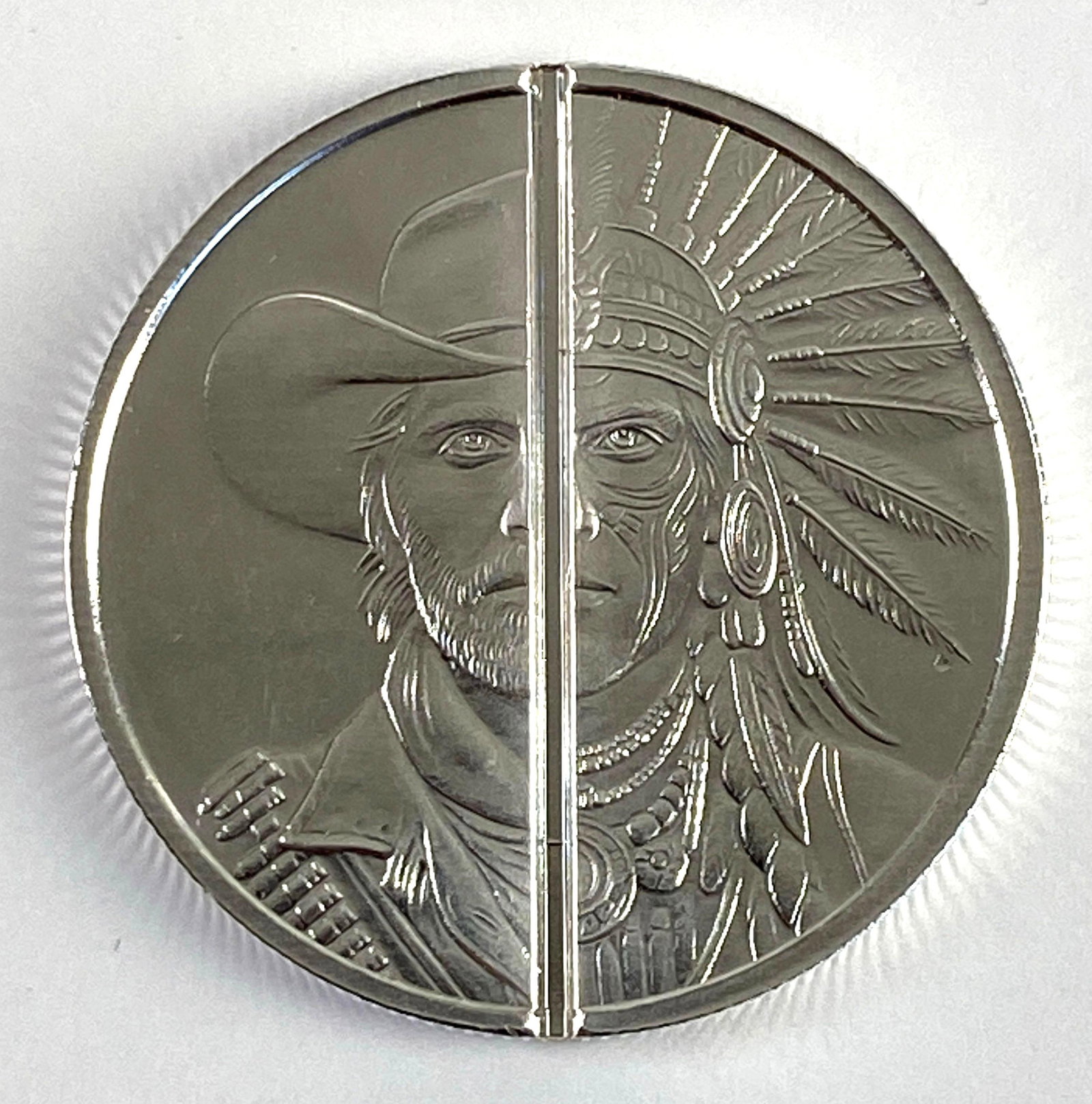 1 Oz .999 Silver Western Warrior Divisible Round: 1 Oz .999 Silver Western Warrior Divisible Round