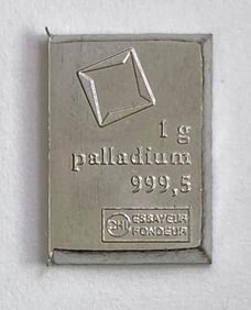 Valcambi Suisse Vertical 1g. 999.5 Fine Palladium Ingot / Bar