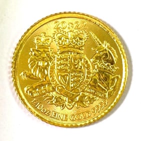 2022 British 10 Pound Royal Arms 1/10 oz .999 Fine Gold Coin