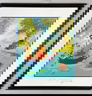 Voice Actor Signed Disney Poohs Hunny Hunt Serigraph Cel: Signed Pooh (Jim Cummings) and Piglet (John Fiedler), Limited Edition of 5000, With COA, Frame measures 22 1/2 x 21 1/2 inches, Serigraph Cel measures 16 x 15 inches.