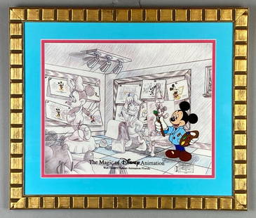 2003 Disney Mickey Mouse Character Class Animation Cel: The Magic of Disney Animation, Walt Disney Feature Animation Florida, Frame measures 15 1/2 x 8 inches, Cel measures 11 x 13 1/2 inches.