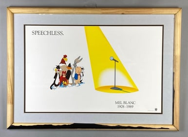 1989 Warner Bros. Speechless Mel Blanc Memorial Lithograph