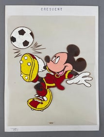 Disney Hand-Painted Mickey Mouse Soccer Cel