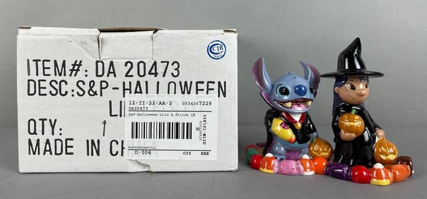 Limited Edition Disney Halloween Lilo and Stitch Salt and Pepper Shakers