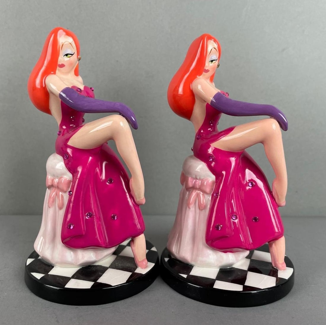 Group of 2 Amblin Disney Porcelain Jessica Rabbit Figurines: Each measure 5 inches tall
